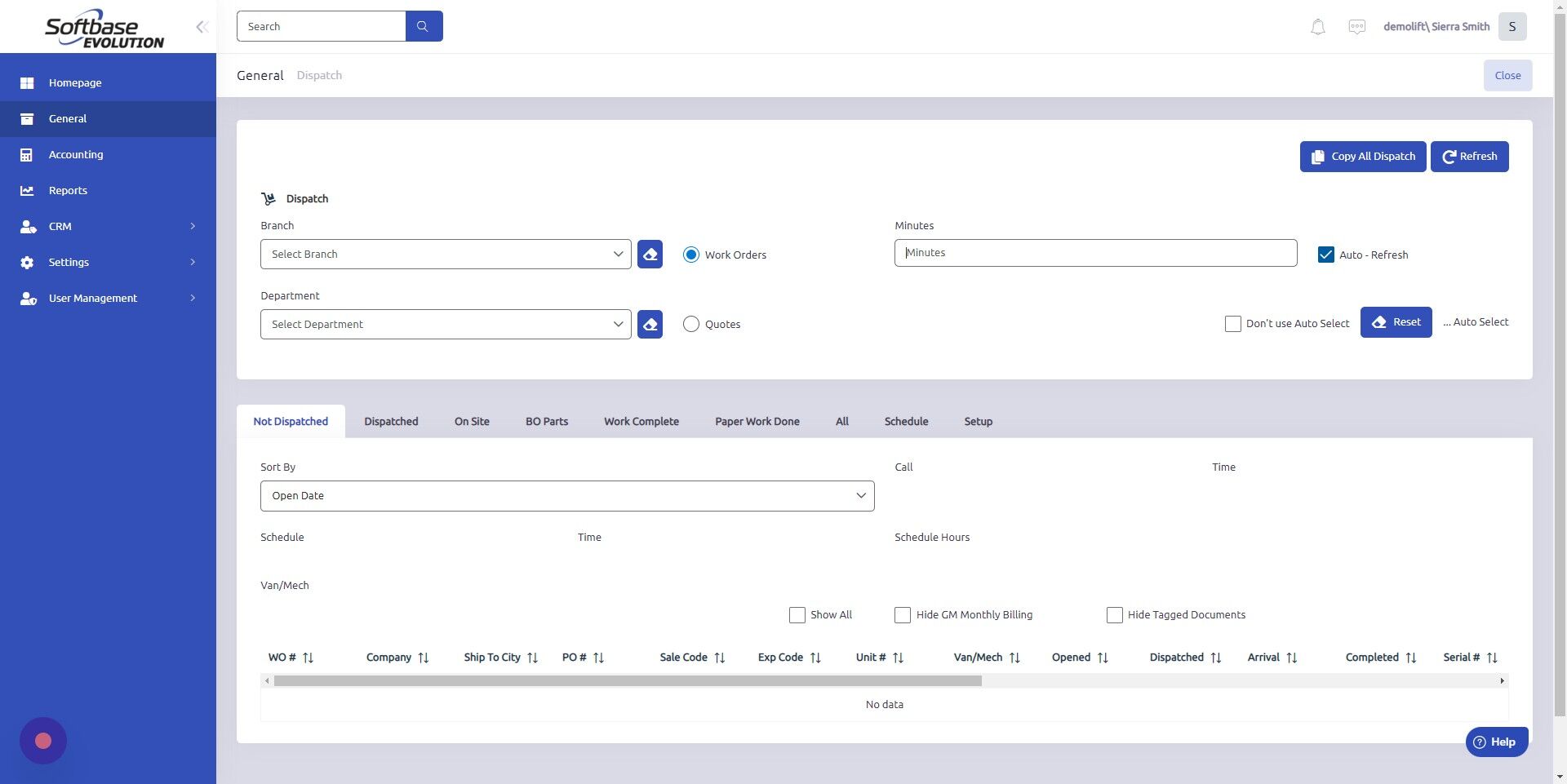 Screenshot of: To turn Auto-Refresh on, check box labeled Auto-Refresh and set amount of minutes you'd like the page to refresh after.