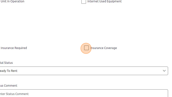 Screenshot of: Check boxes if Insurance / Coverage is required.