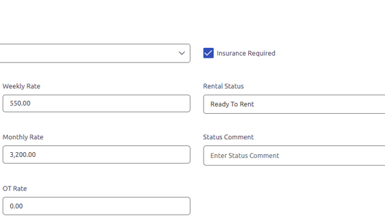 Screenshot of: Enter values for Daily, Weekly, 4 Week, Monthly, Quarterly, and Rental OT rates.