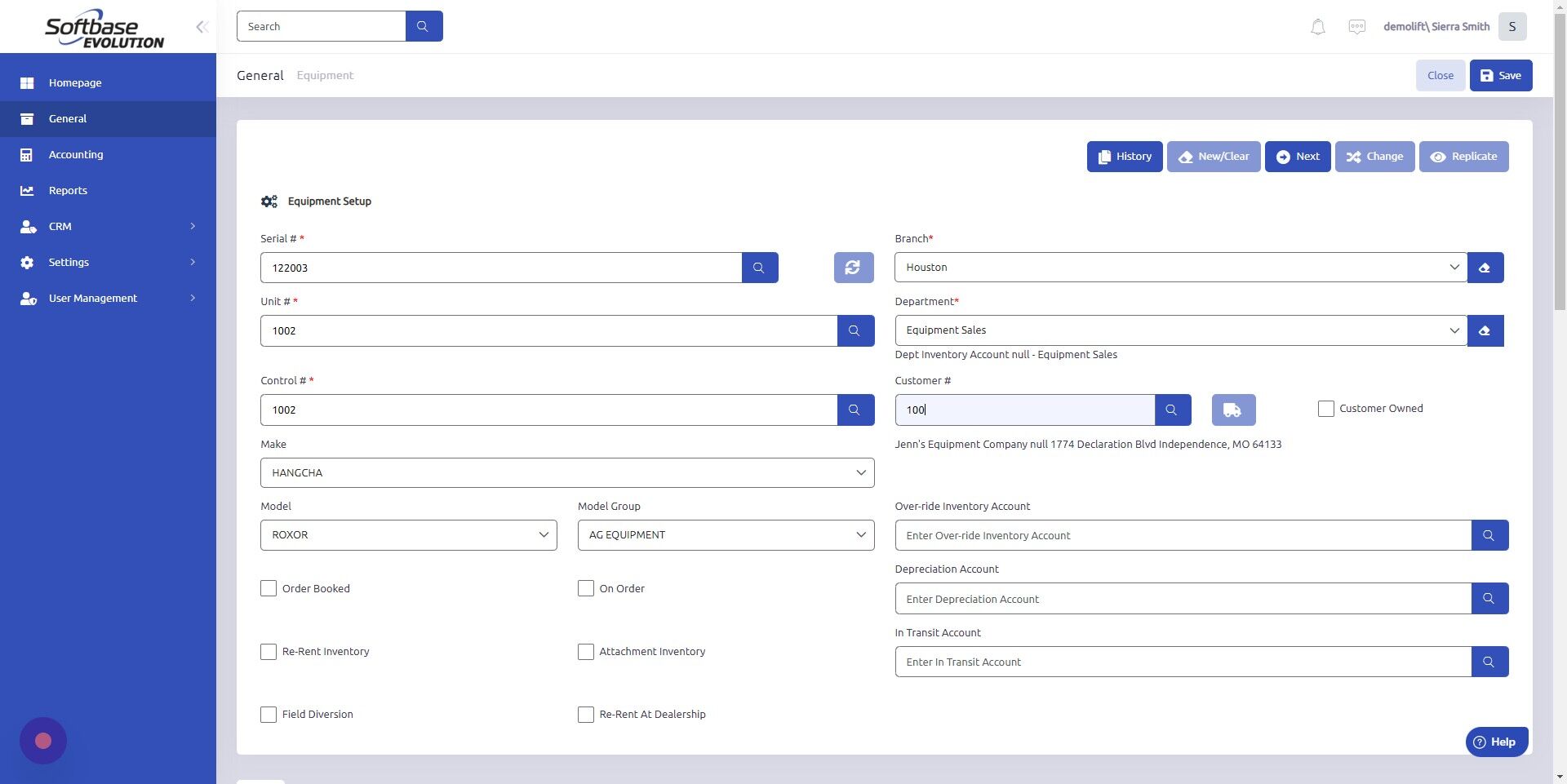 Screenshot of: Enter Customer # manually or search it using magnifying glass.