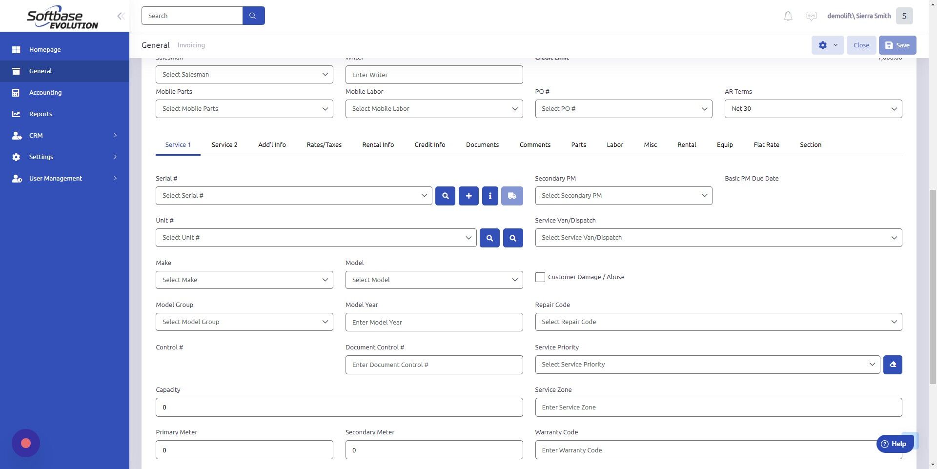 Screenshot of: Open Rates/Taxes tab.