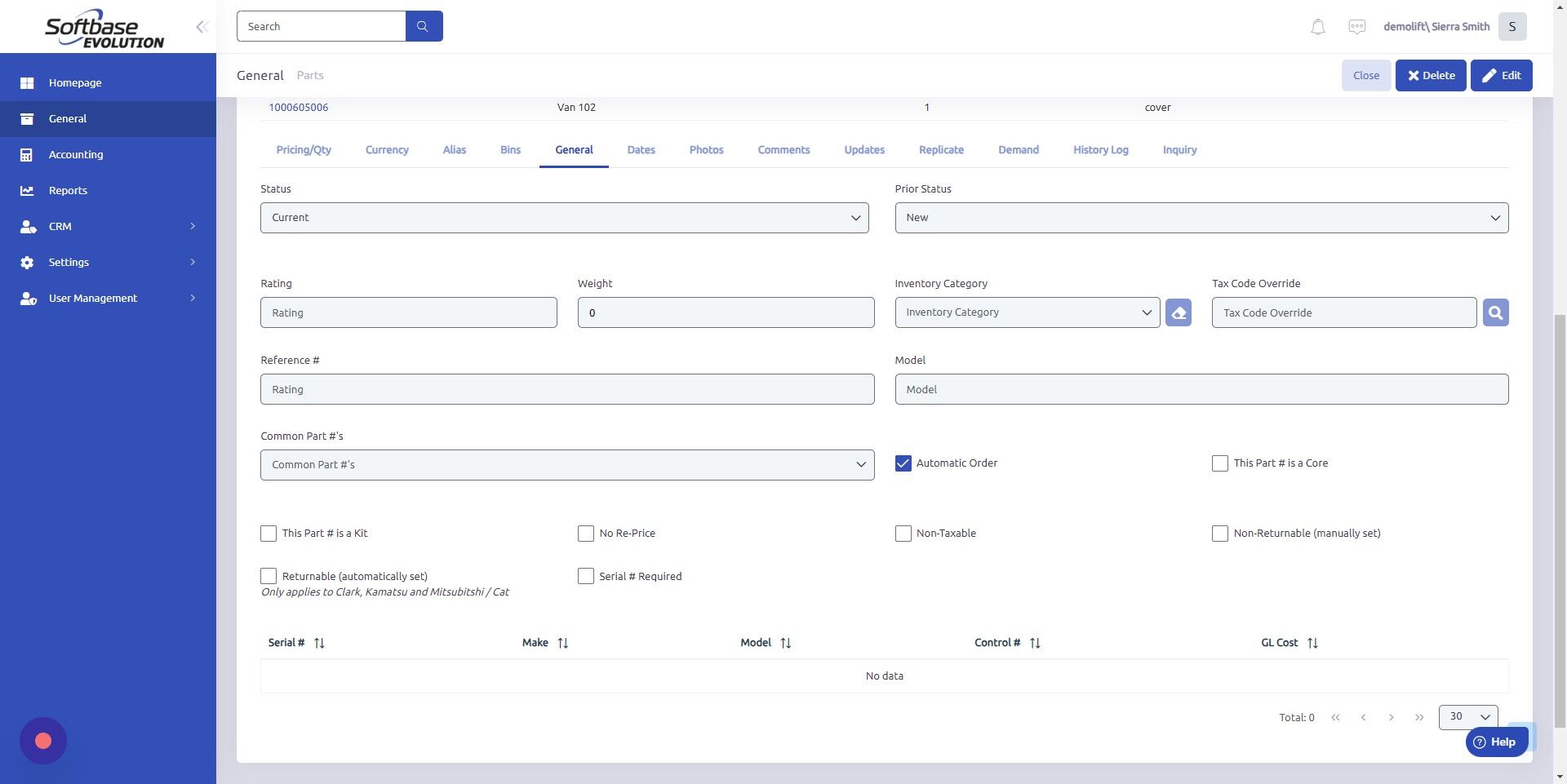 Screenshot of: Click Edit to enable changes.