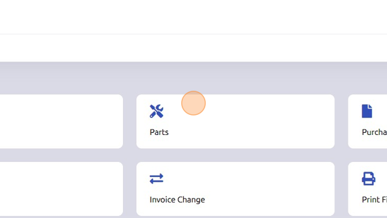 Screenshot of: Open Parts from General page.