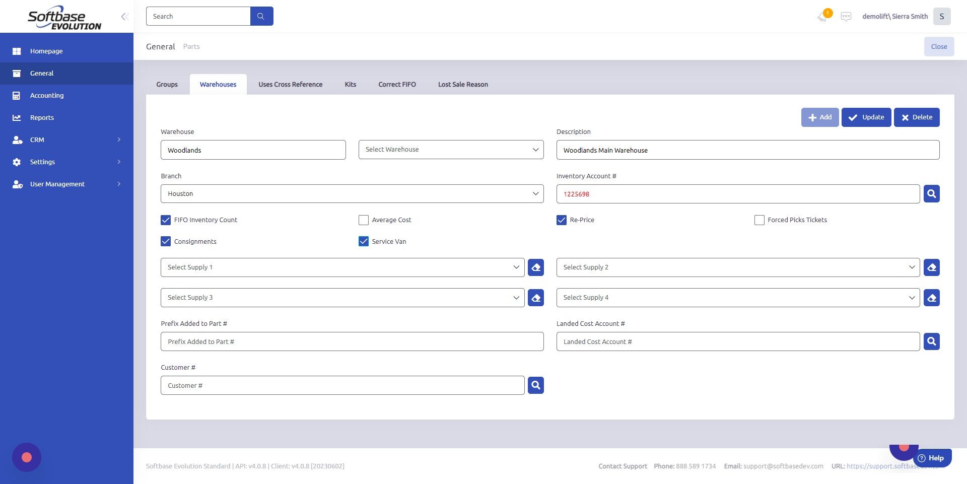 Screenshot of: If you want to add a prefix to a part #, enter that here.