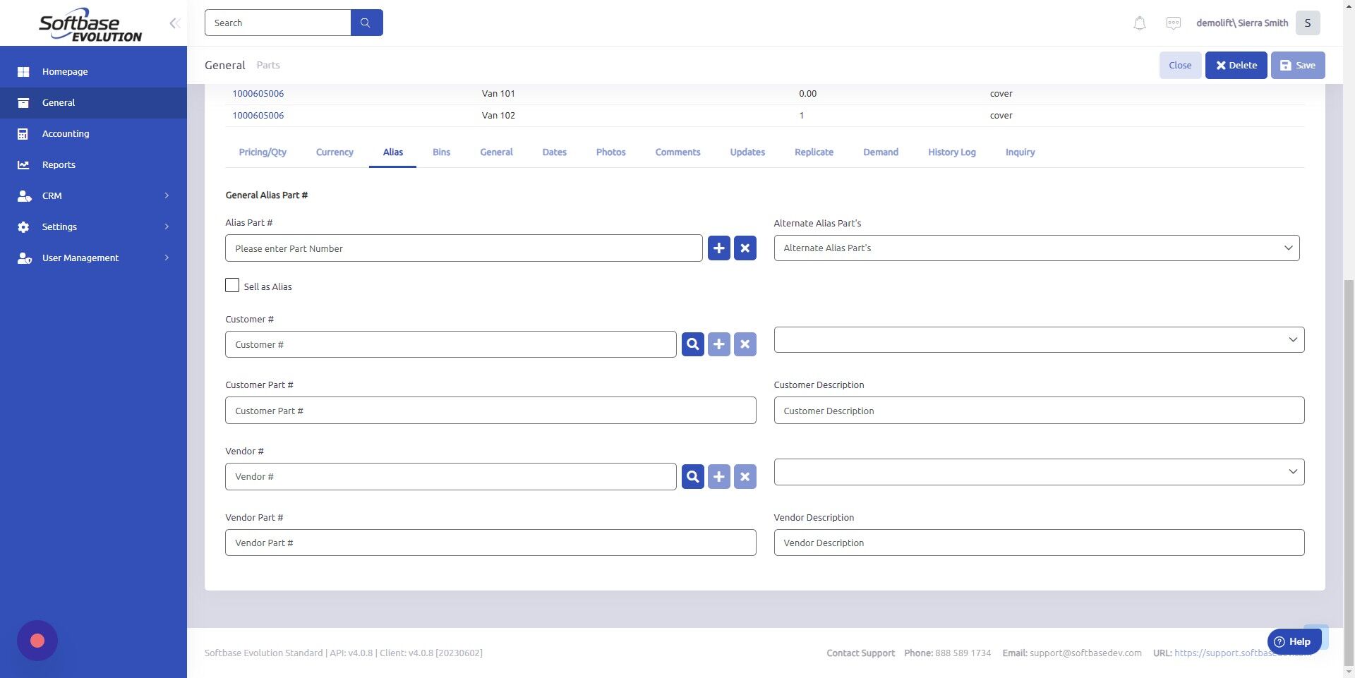 Screenshot of: Enter Alias Part # and then check "Sell as Alias"  box.