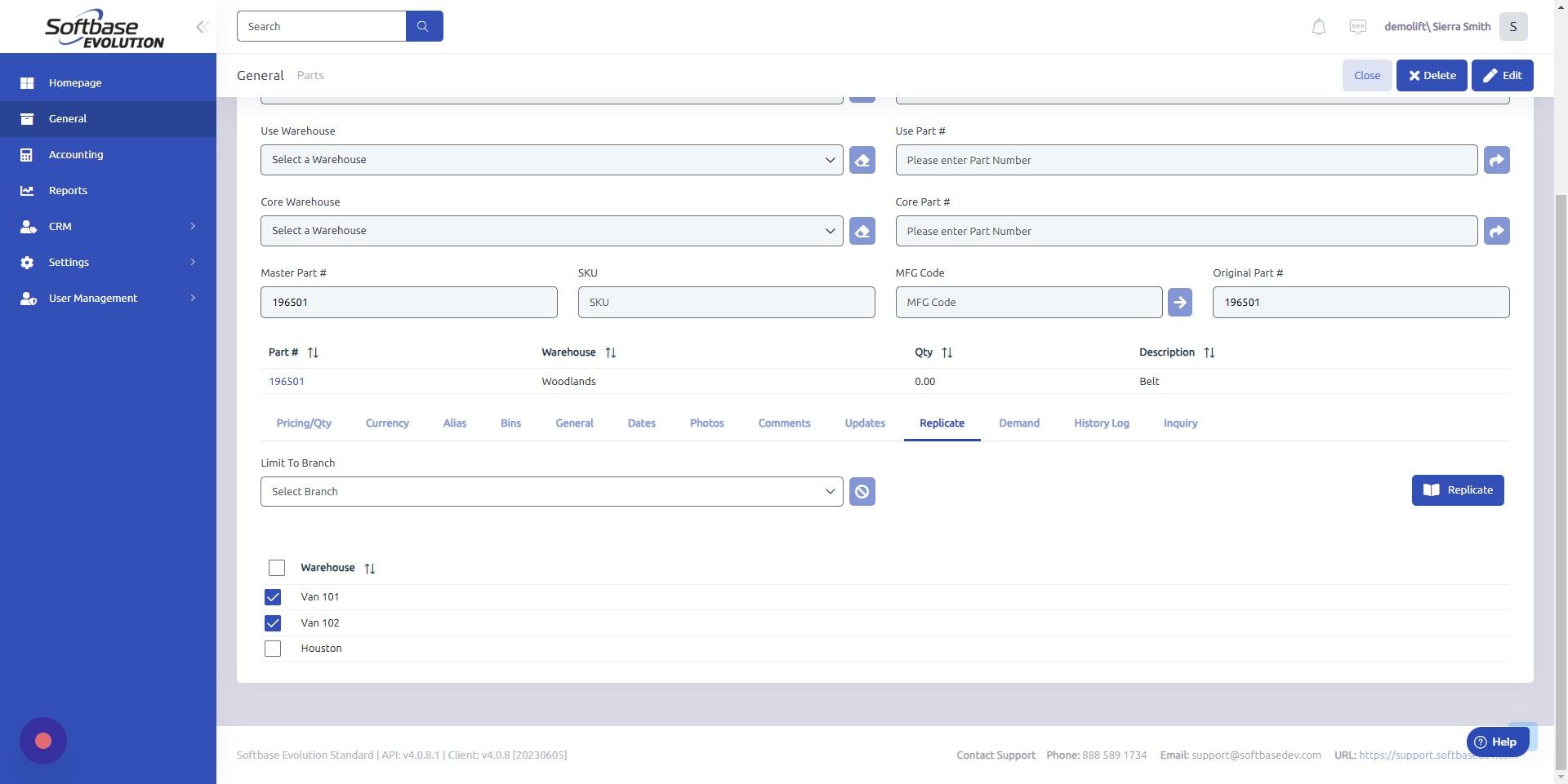 Screenshot of: Click Replicate.