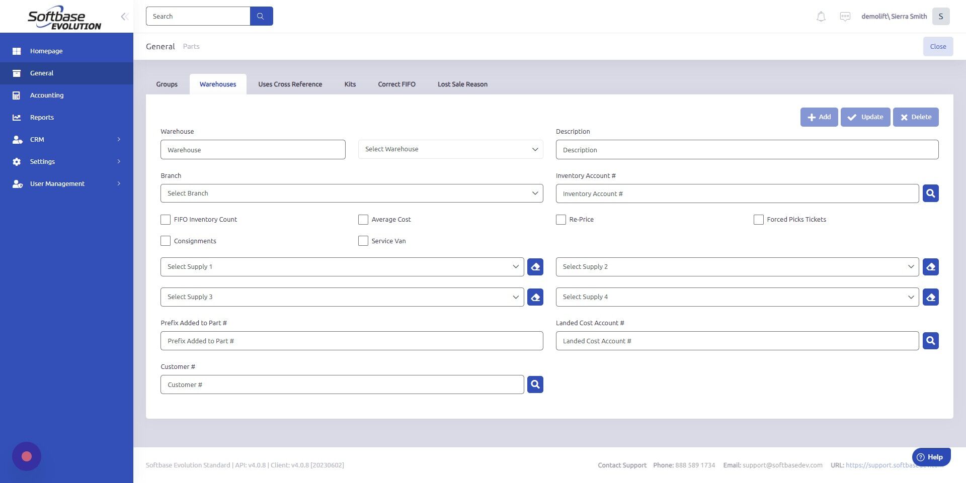 Screenshot of: Select the Warehouse you'd like to replenish.