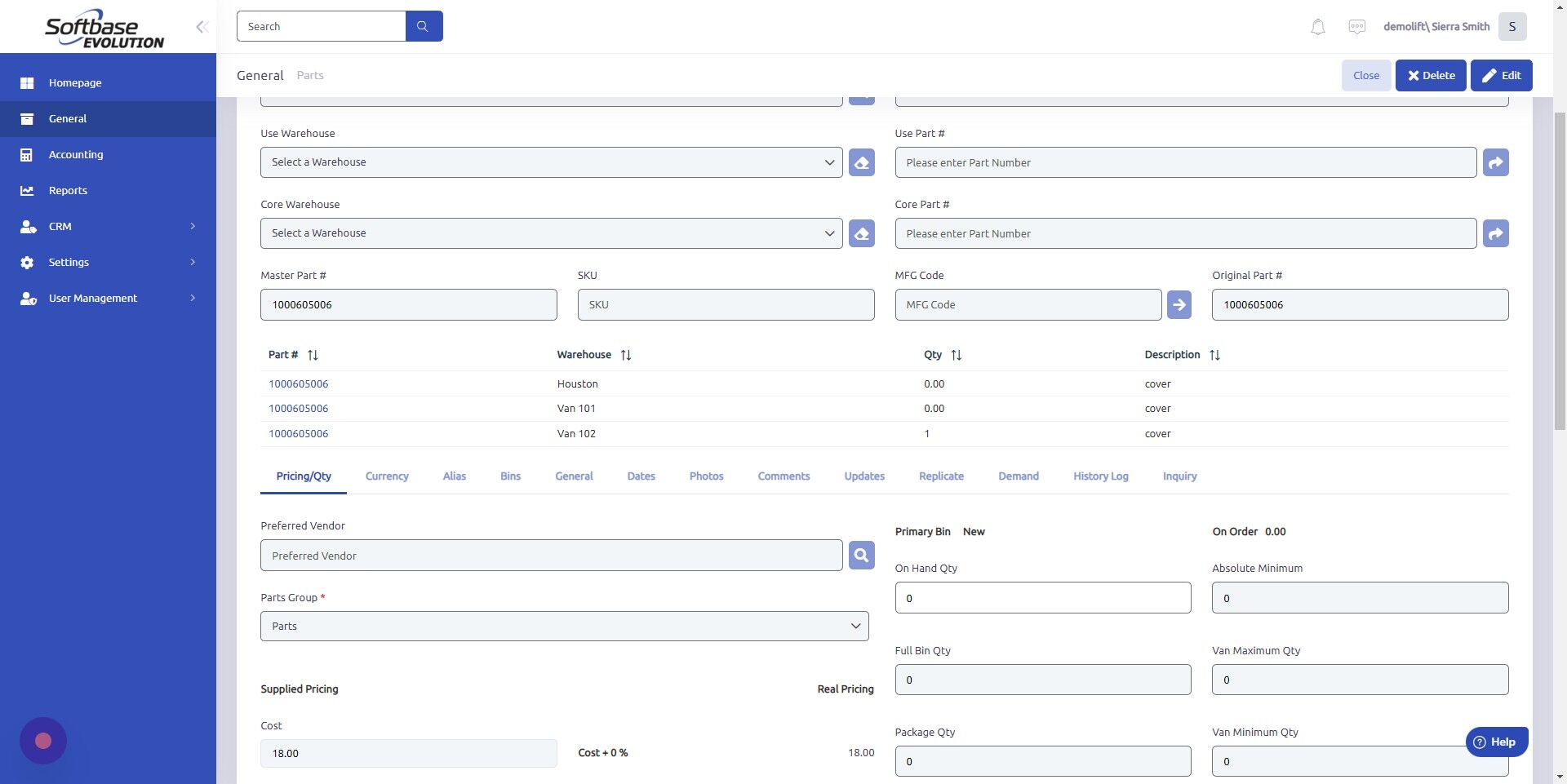 Screenshot of: Part 1 (automatic order): Open "General" tab.