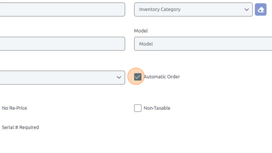 Screenshot of: Check Automatic Order box.