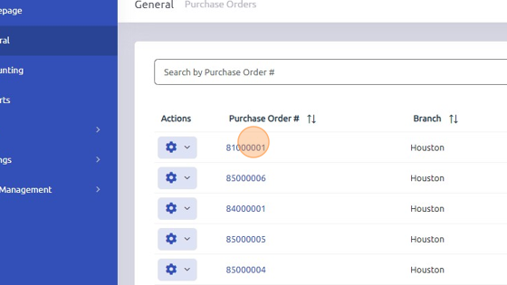 Screenshot of: Select Purchase Order you'd like to add a backordered part to.