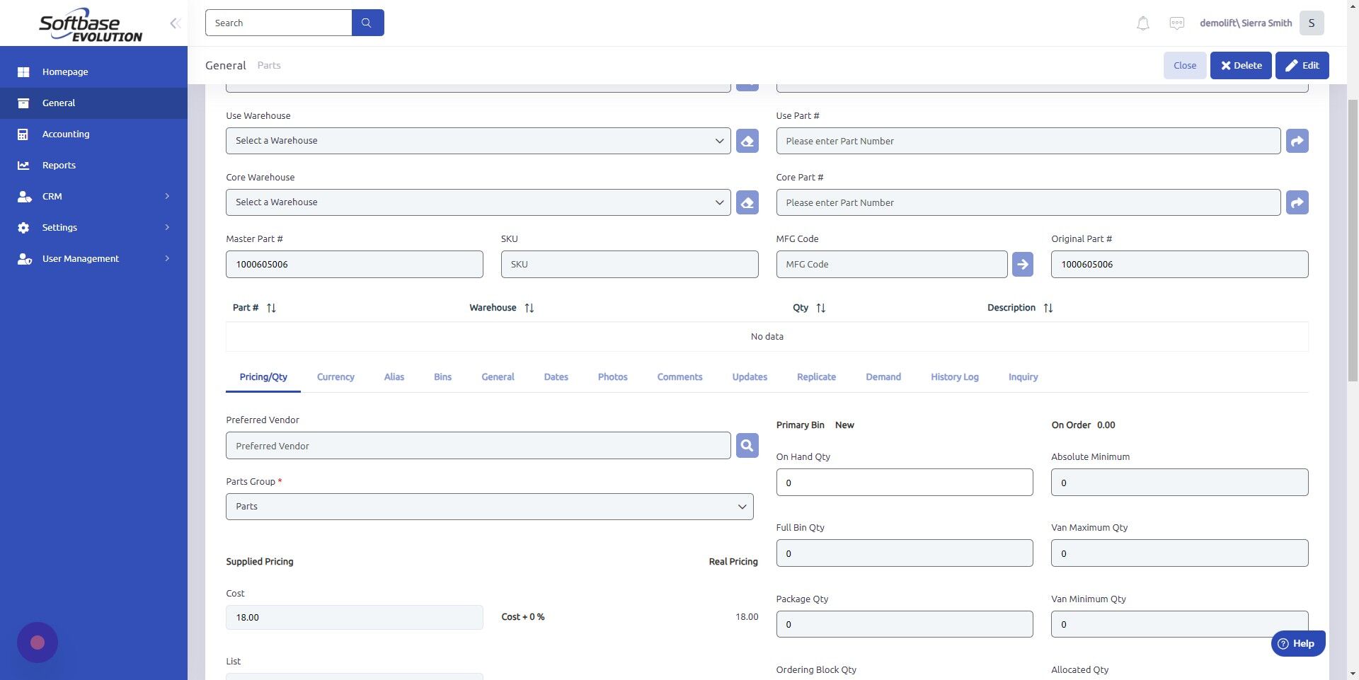 Screenshot of: Open "General" tab.