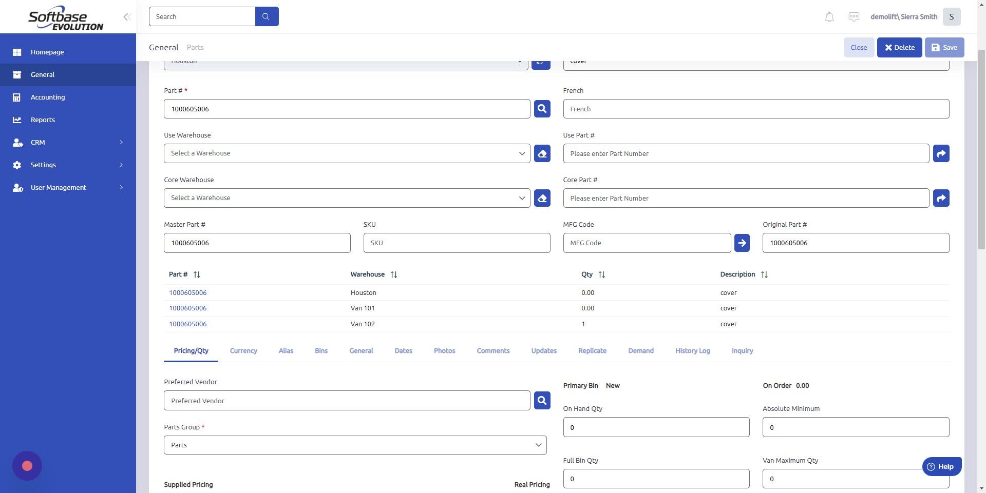 Screenshot of: Scroll down to "Pricing/Qty"