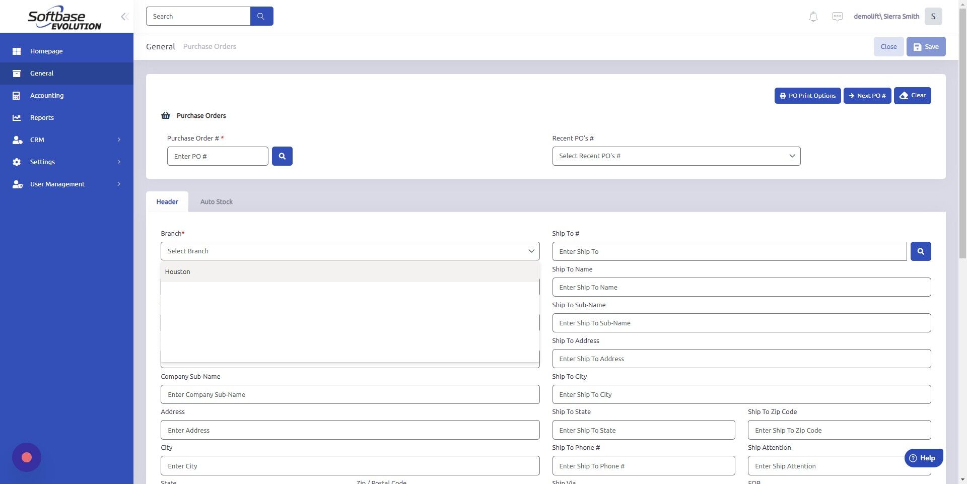 Screenshot of: Click "Houston"