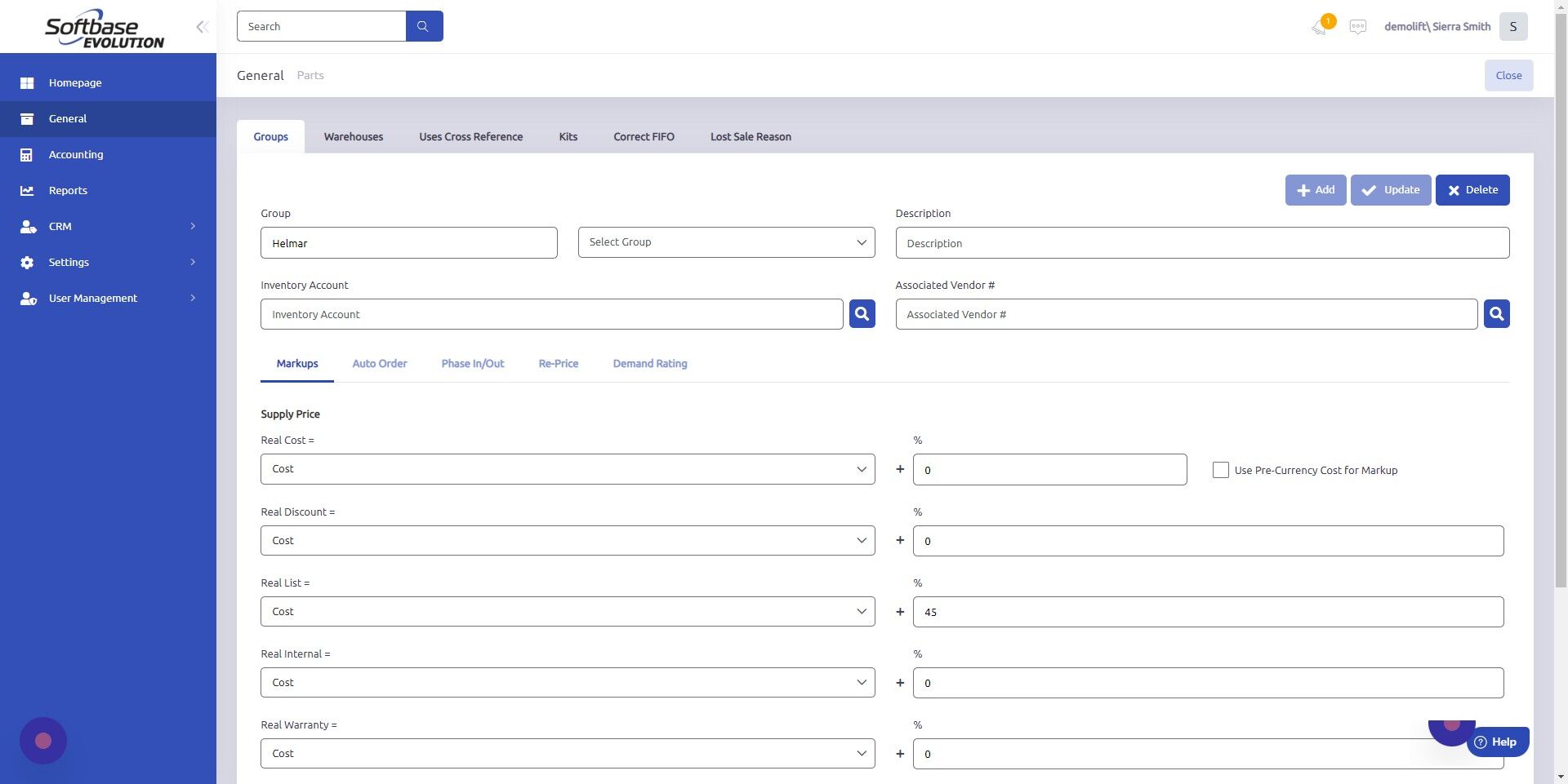 Screenshot of: Open Demand Rating tab.