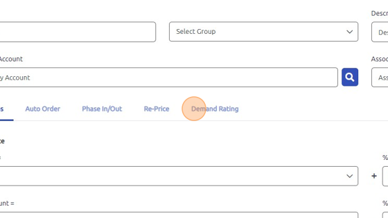 Screenshot of: Open Demand Rating tab.