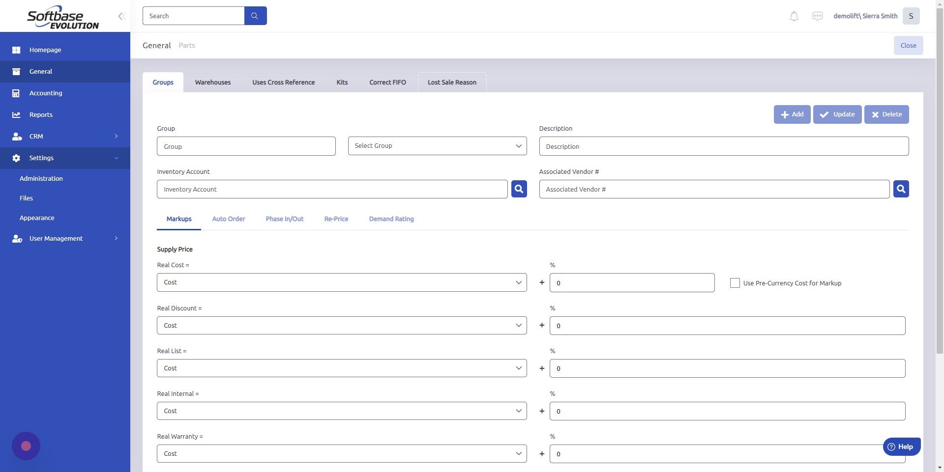 Screenshot of: Open "Lost Sale Reason" tab.
