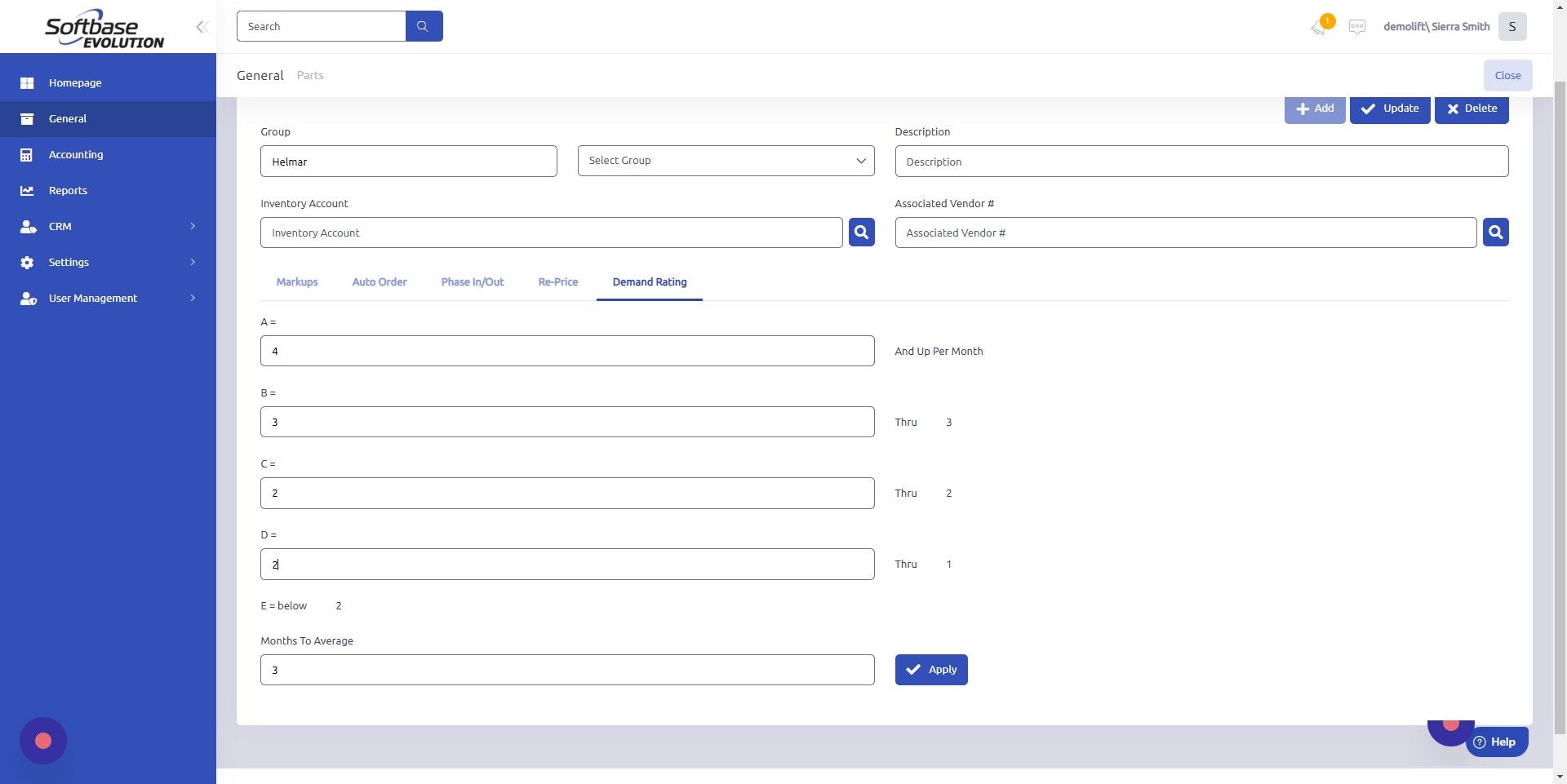 Screenshot of: Click "Apply" to apply entered values.