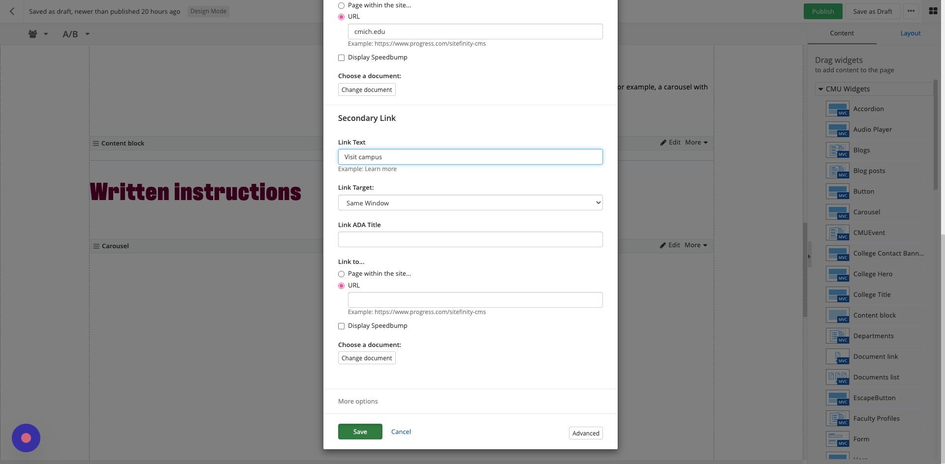 Screenshot of: Save your changes.