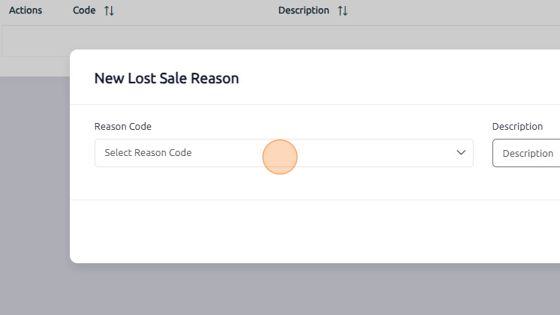 Screenshot of: Enter reason code here.
