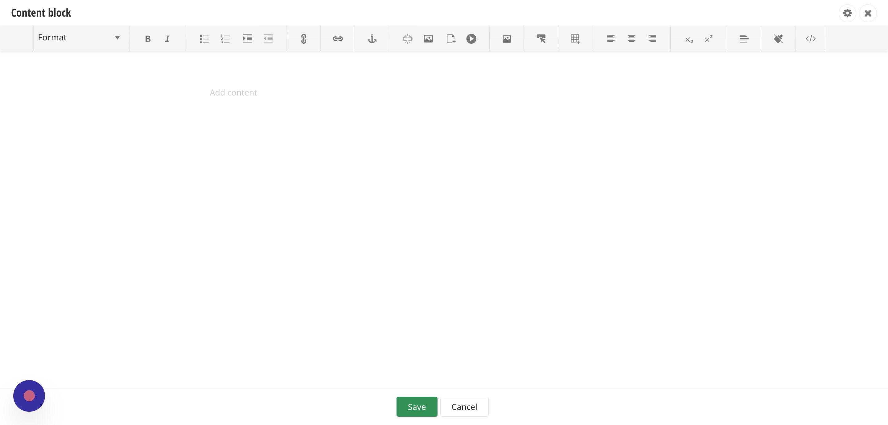 Screenshot of: Enter your text and adjust formatting. Save your changes.