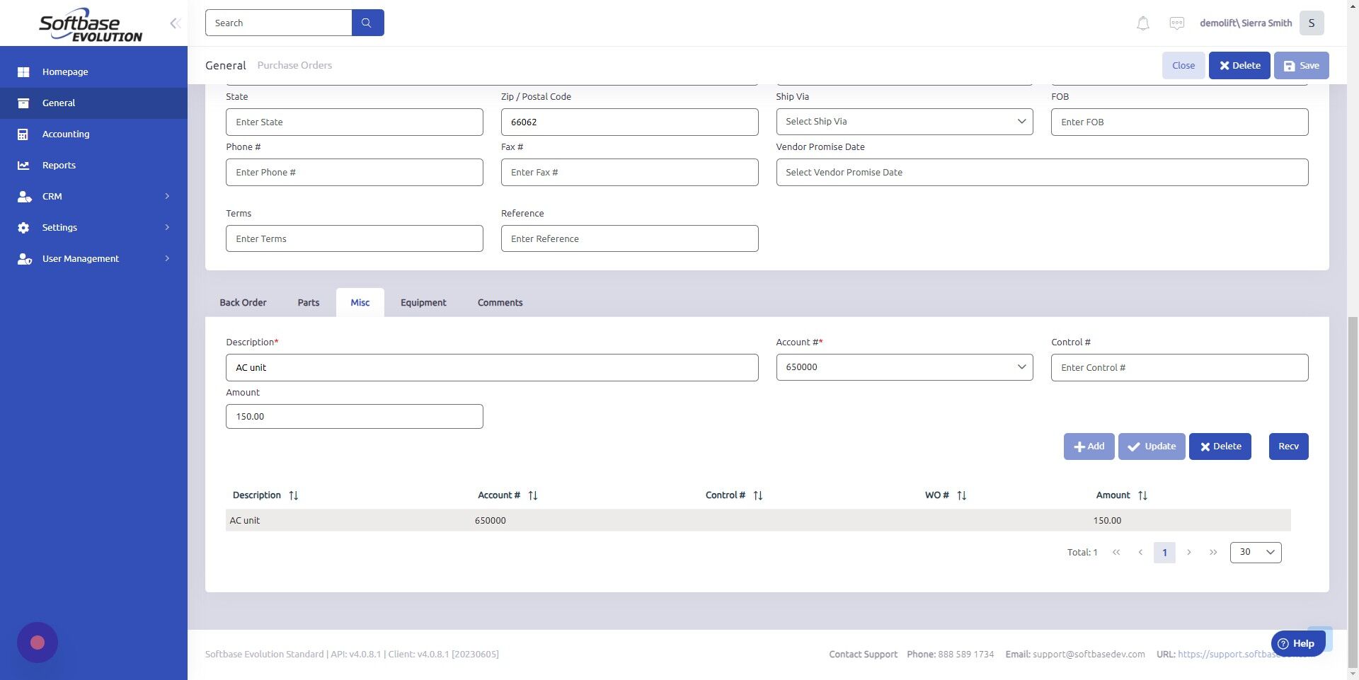 Screenshot of: Click "Recv"