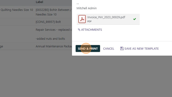 Screenshot of: Click "SEND & PRINT" after making edits to the outgoing email.