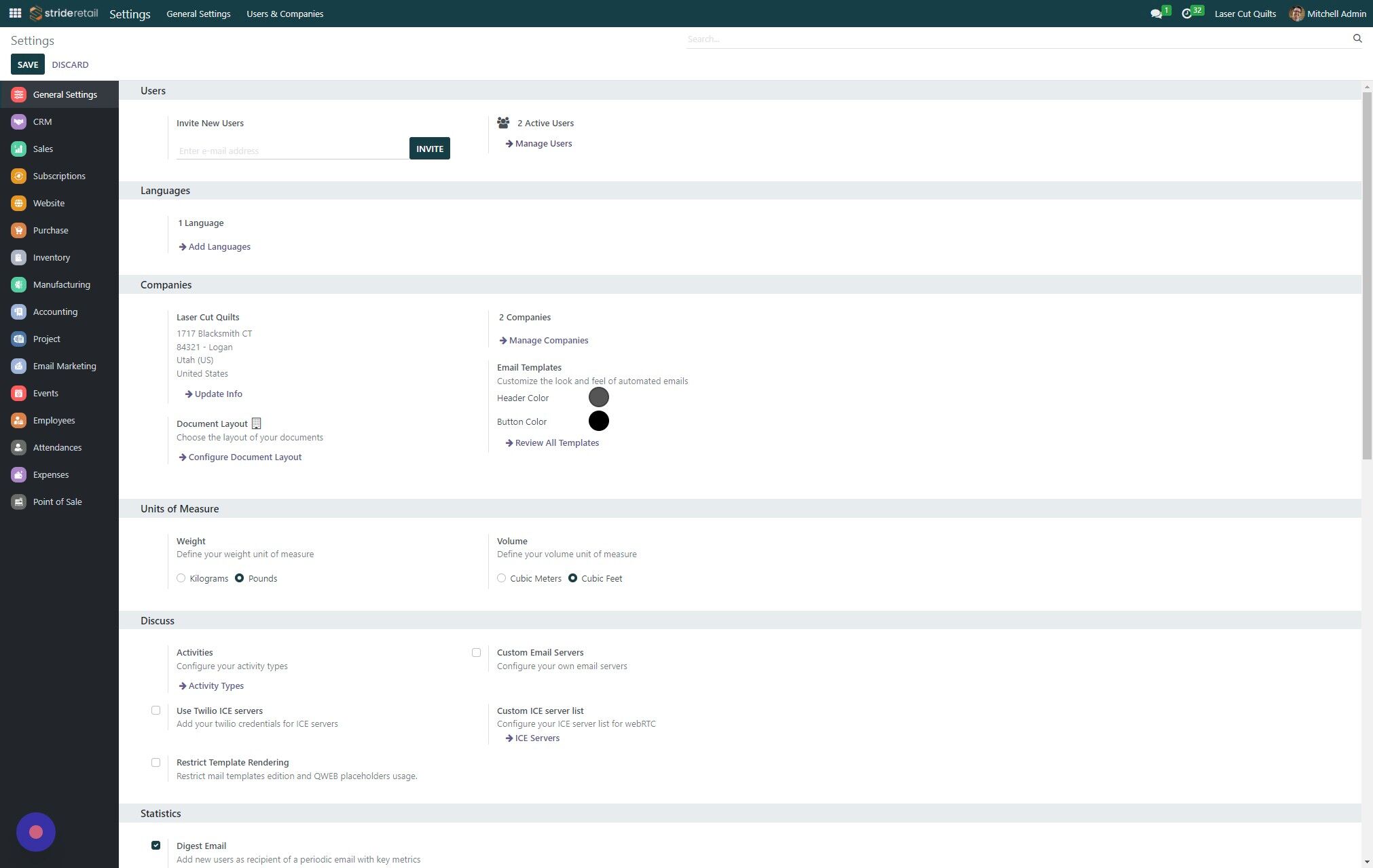 Screenshot of: Click "Manage Users"