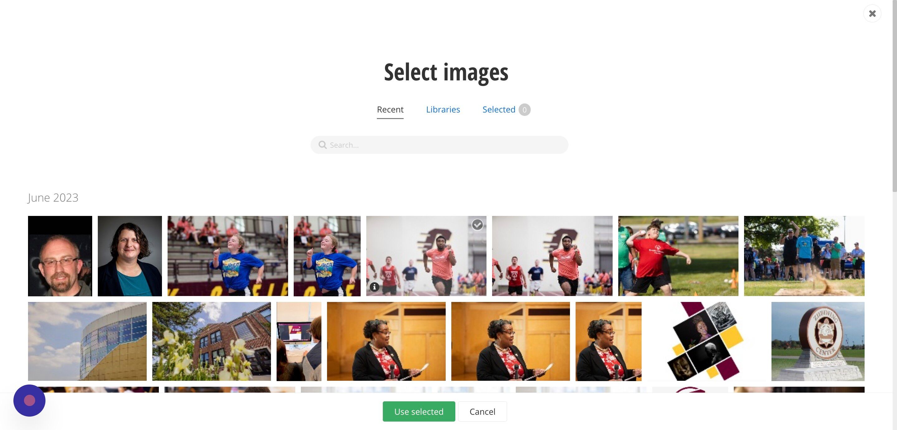 Screenshot of: Find the image you want to use and click on it.