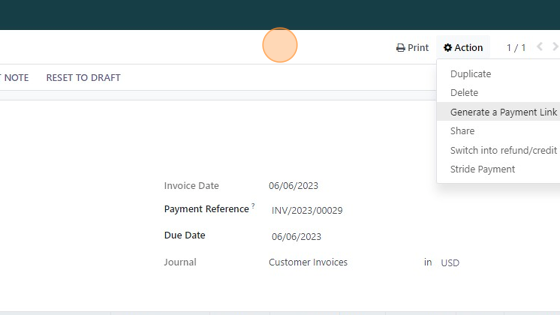 Screenshot of: Select "Stride Payments" enter customer credit card information.