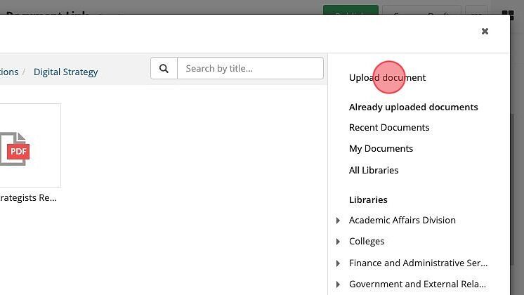 Screenshot of: Tip! You can also upload a document directly from your computer by selecting 