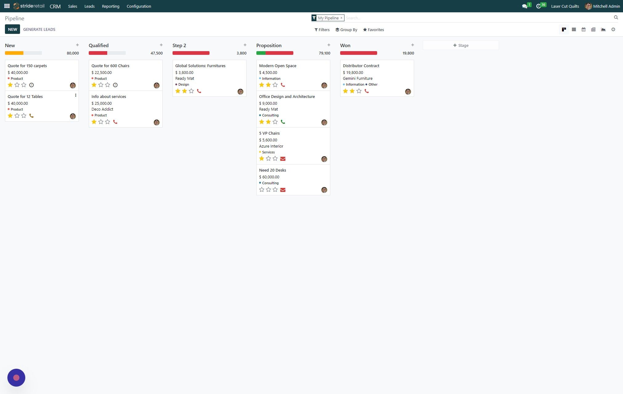 Screenshot of: Click any opportunity