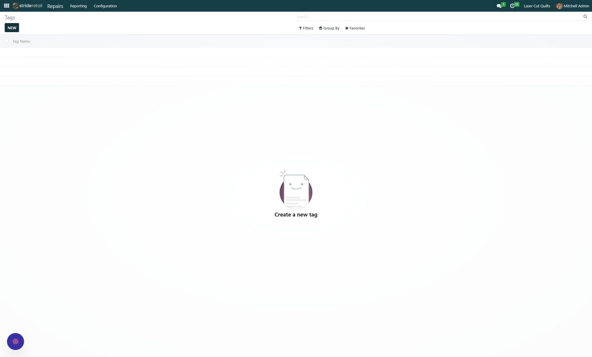 Screenshot of: Click "NEW"