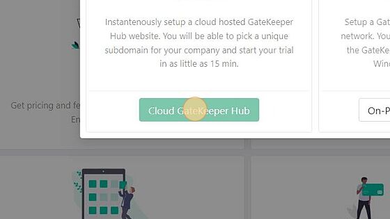 Screenshot of: Click "Cloud GateKeeper Hub".