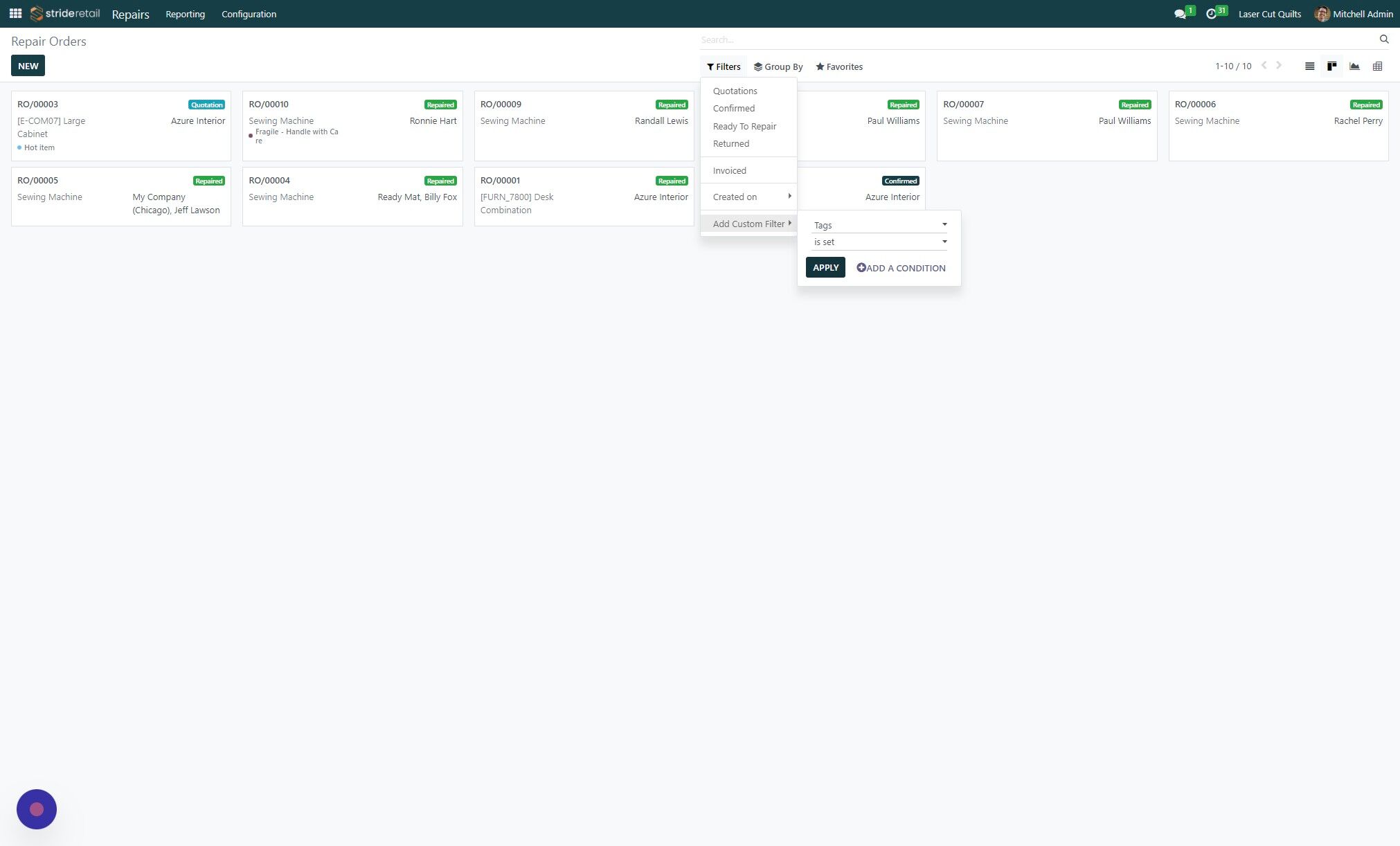 Screenshot of: Click "APPLY"