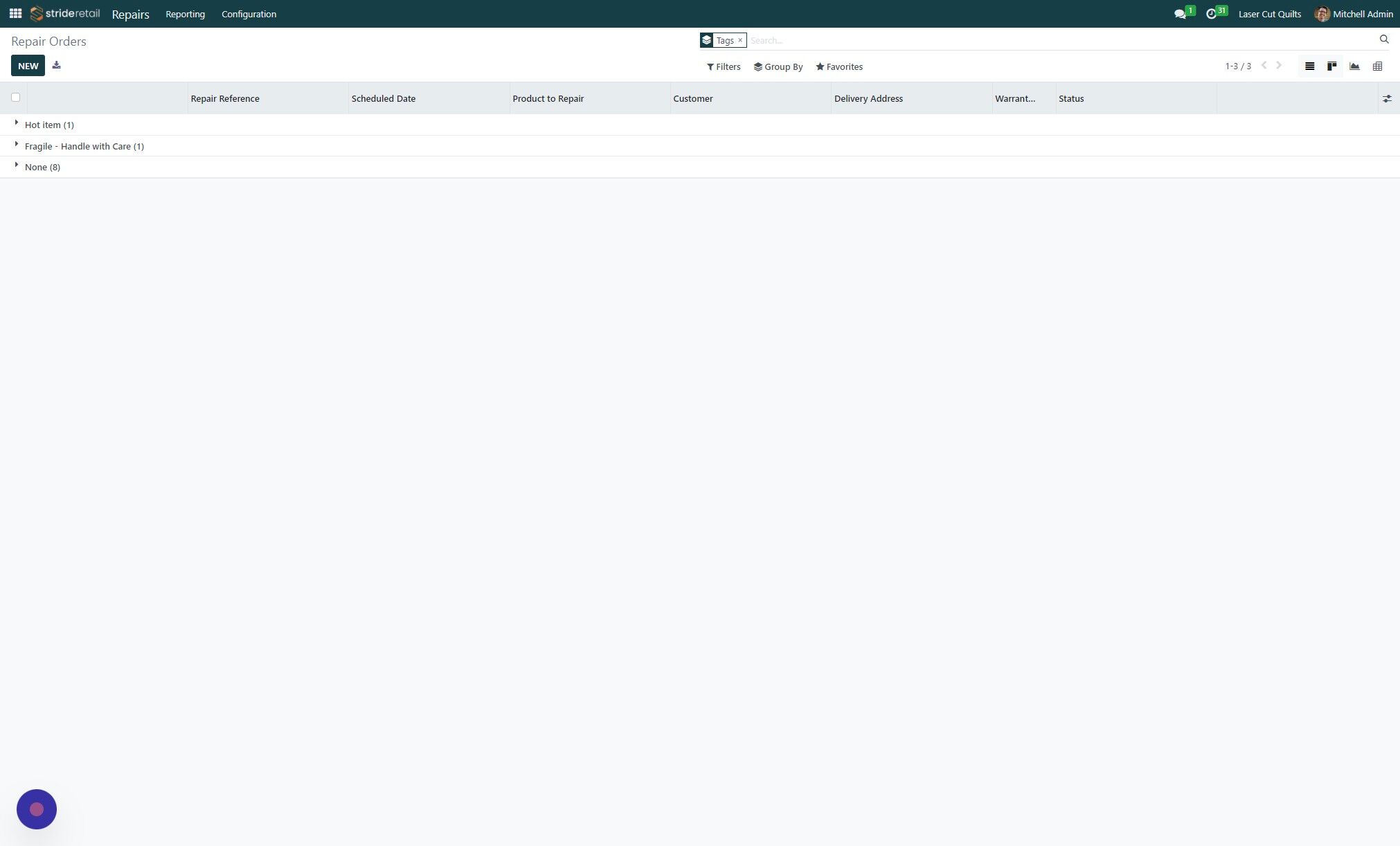 Screenshot of: Click this button to change to the Kanban view
