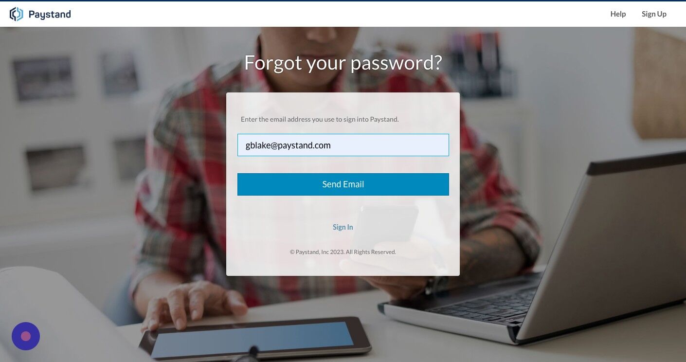 Screenshot of: Click Send Email