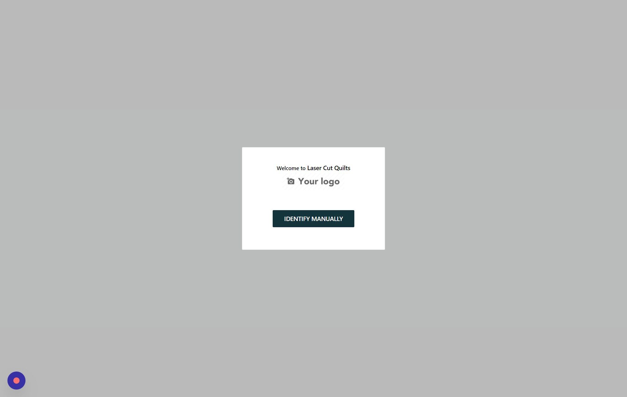 Screenshot of: Click "IDENTIFY MANUALLY"