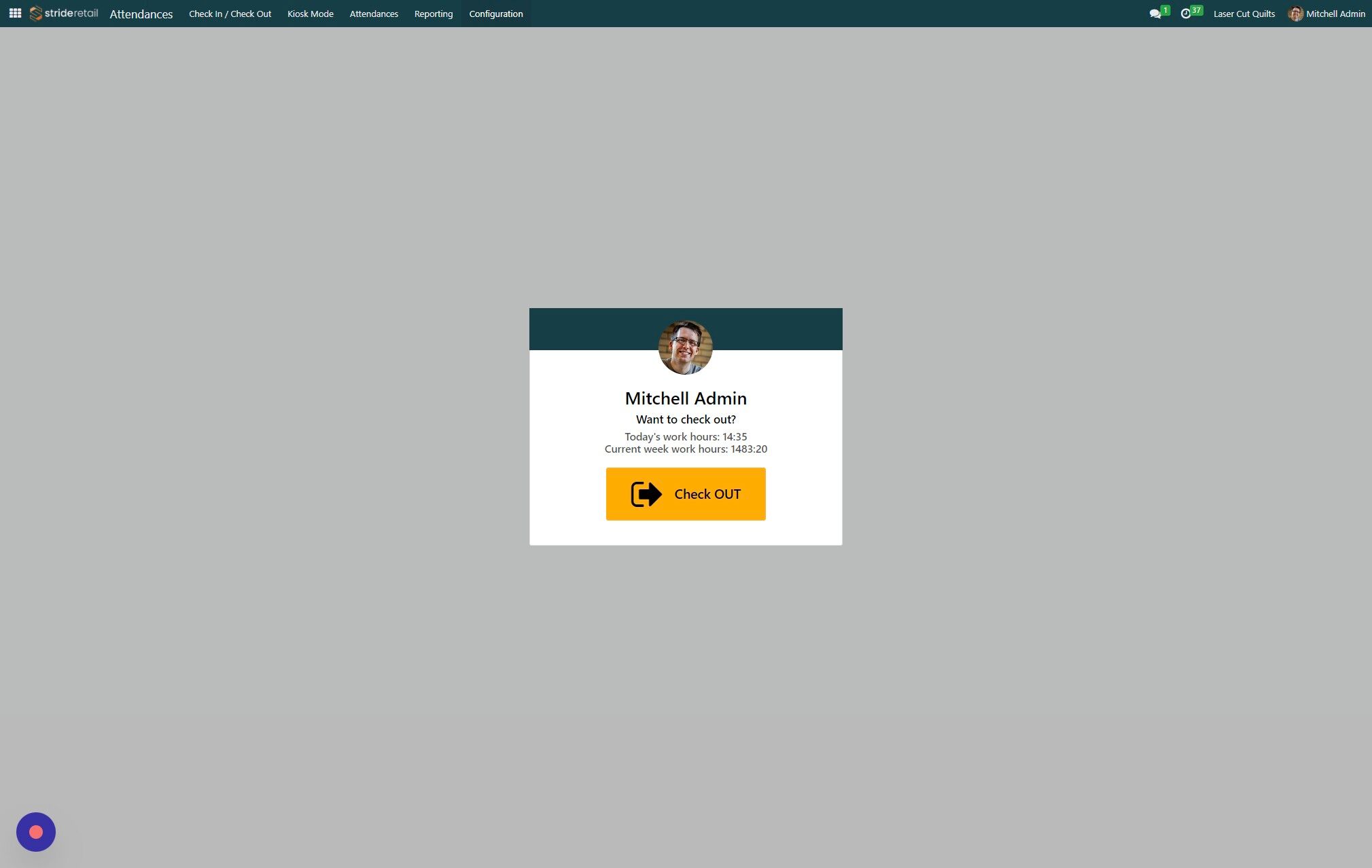 Screenshot of: Click "Configuration"