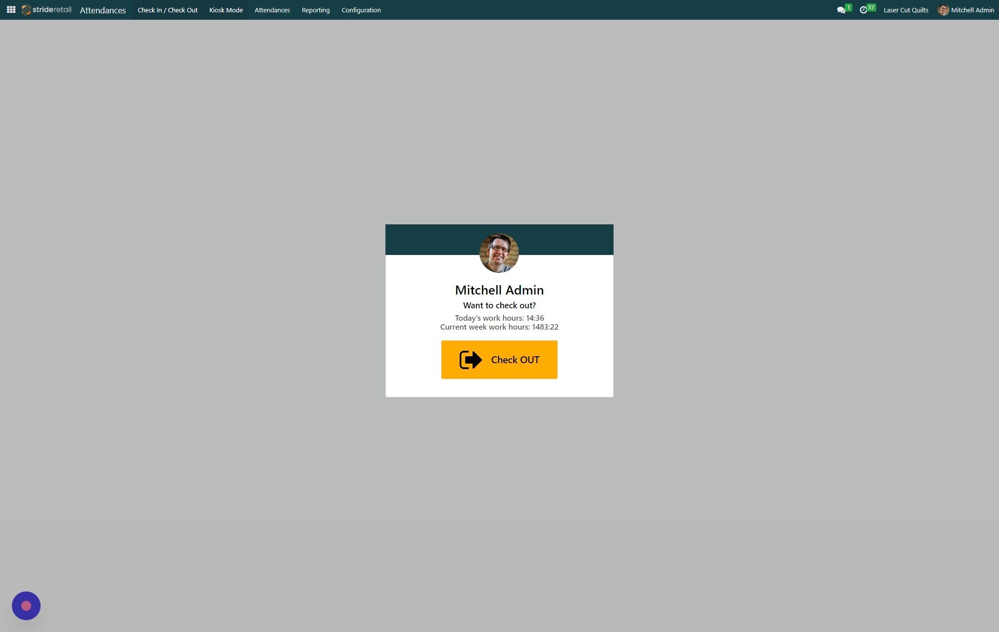 Screenshot of: Click "Kiosk Mode"