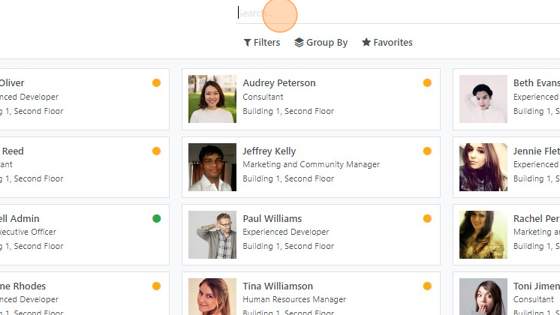 Screenshot of: Select employee or search employee in the search field.