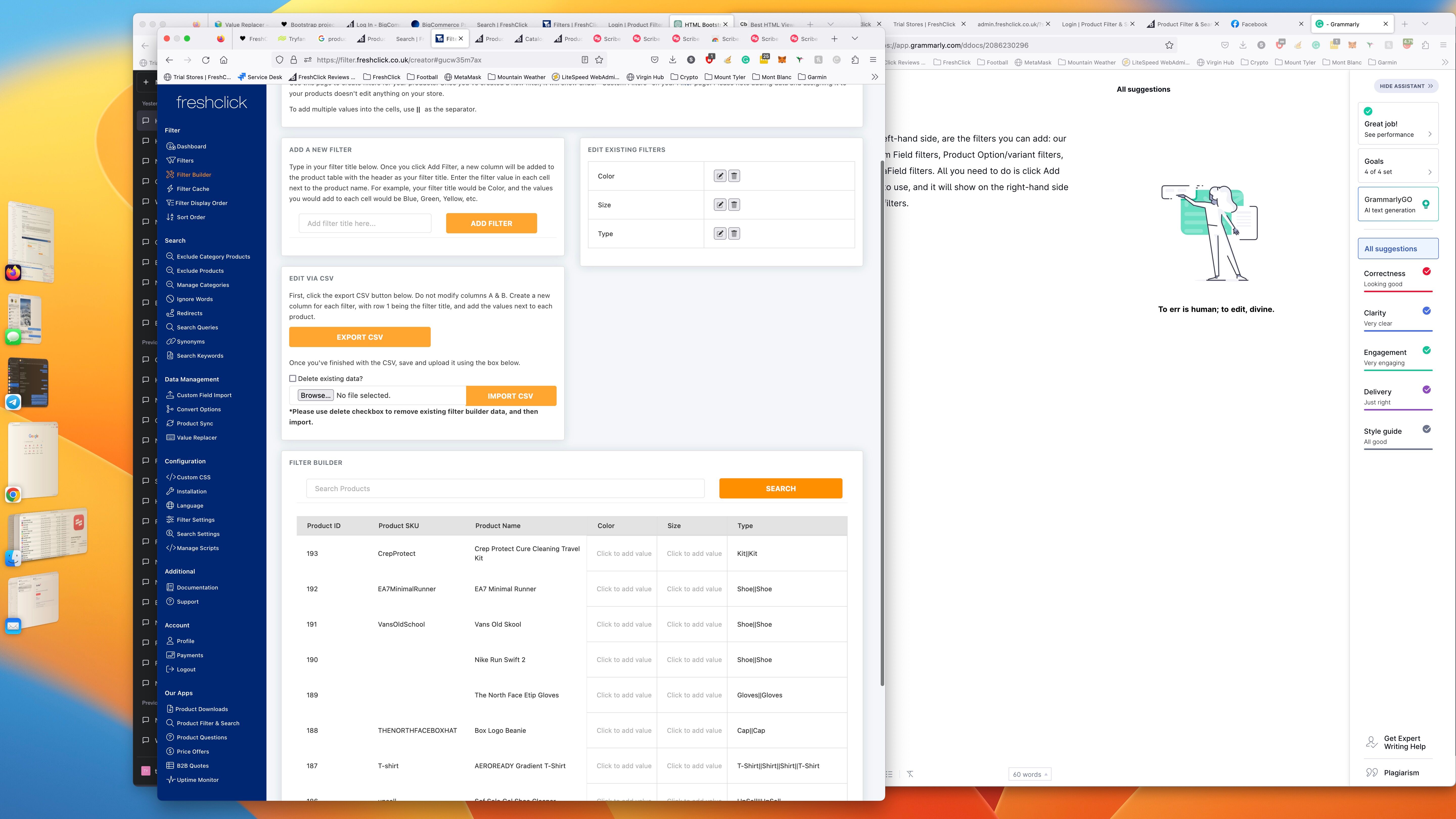 New filter column in table