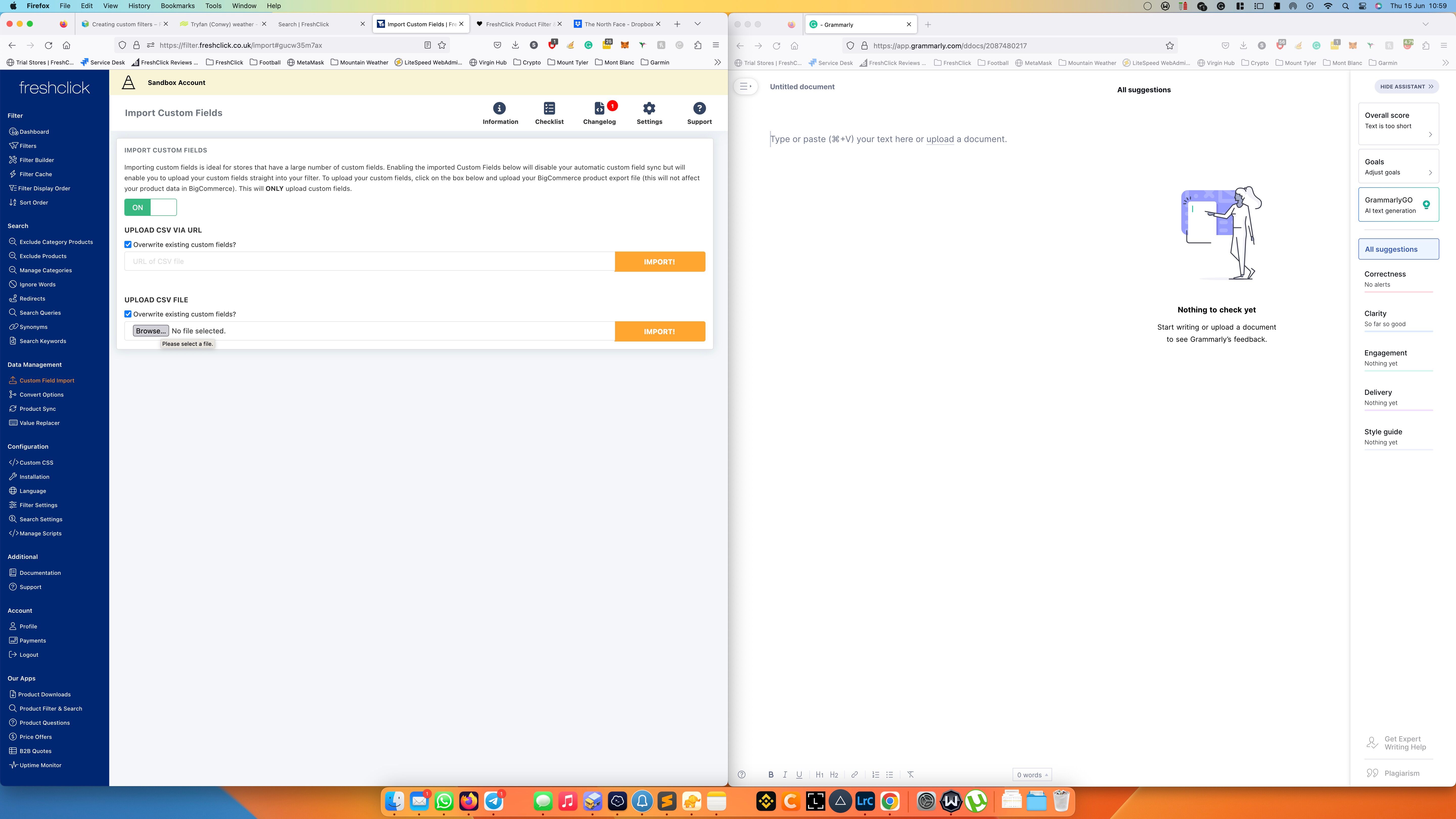 Upload CSV filter