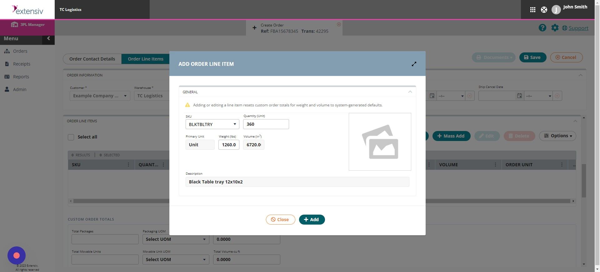 Screenshot of: Click "Add" and repeat this process until you have selected all the units on your order. Scroll down to the warehouse instructions section.