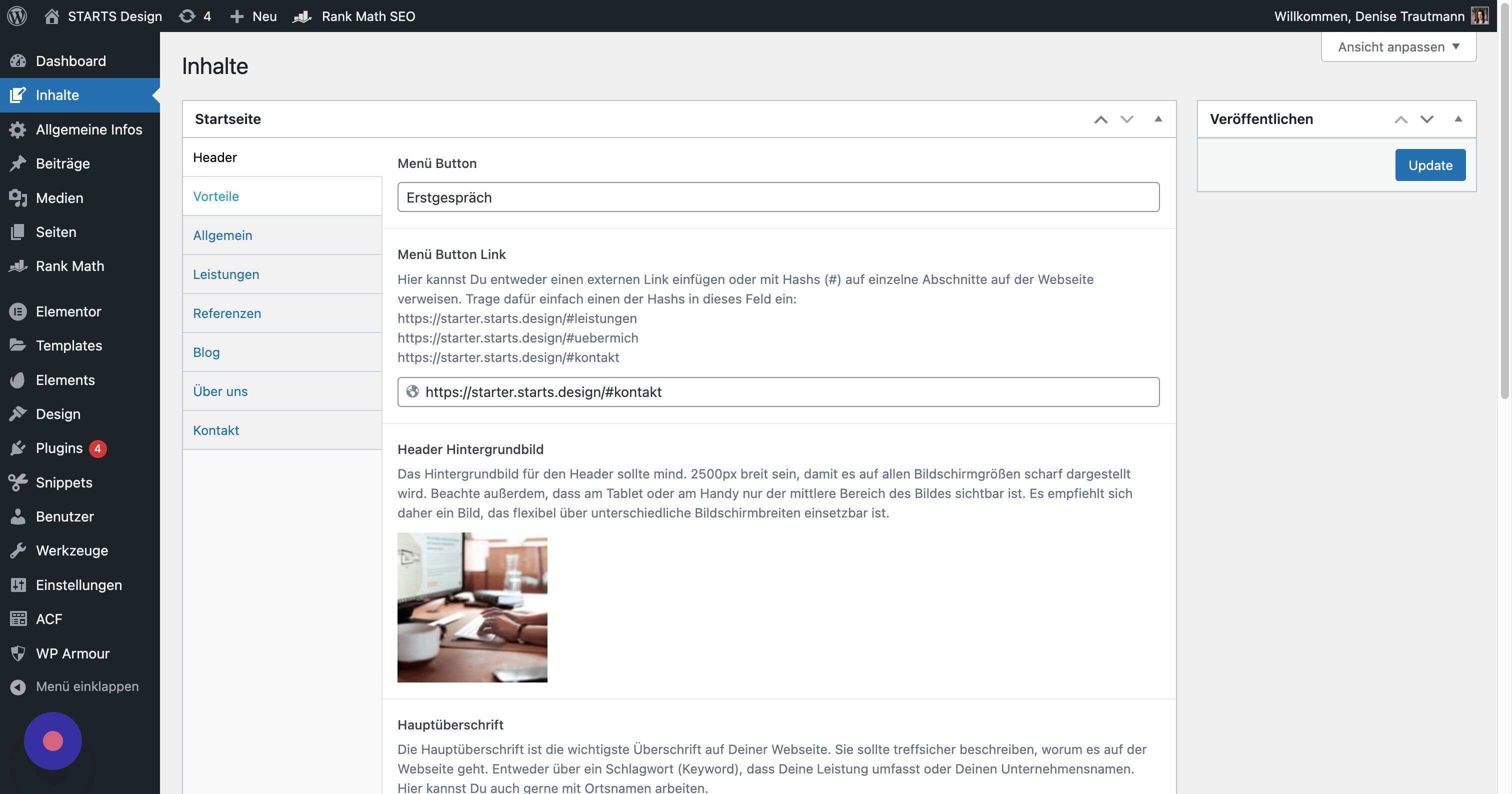 Screenshot of: Es gibt auch Bereich zum Aufklappen, wie bspw. bei "Vorteile".
