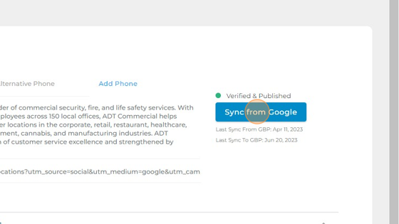Screenshot of: Click "Sync from Google"