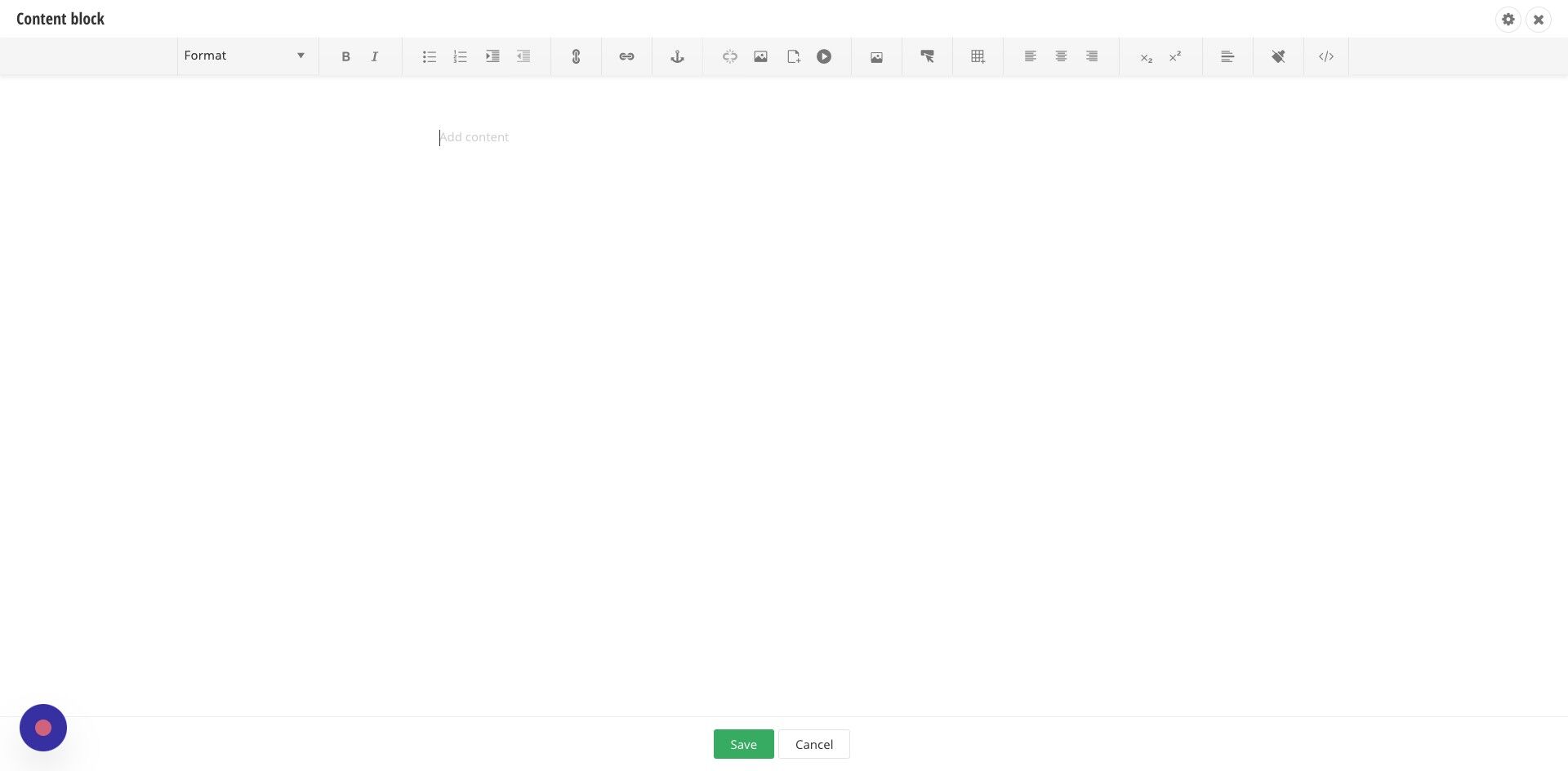 Screenshot of: Edit each content block.