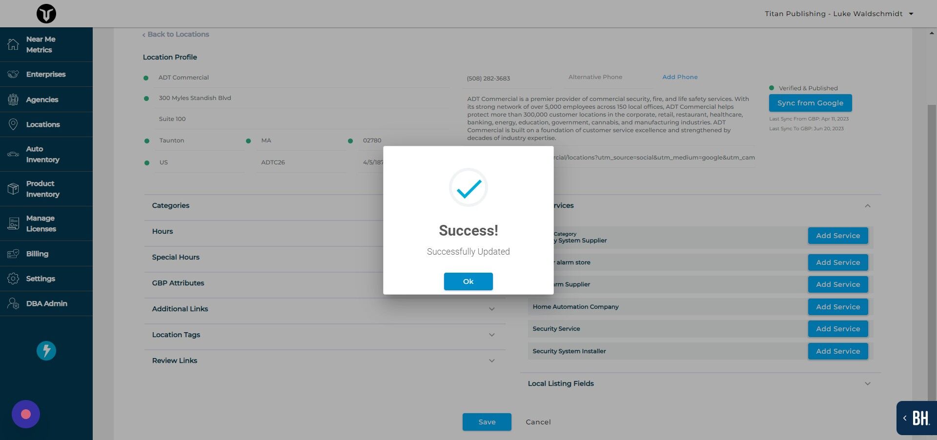 Screenshot of: Click "Ok"