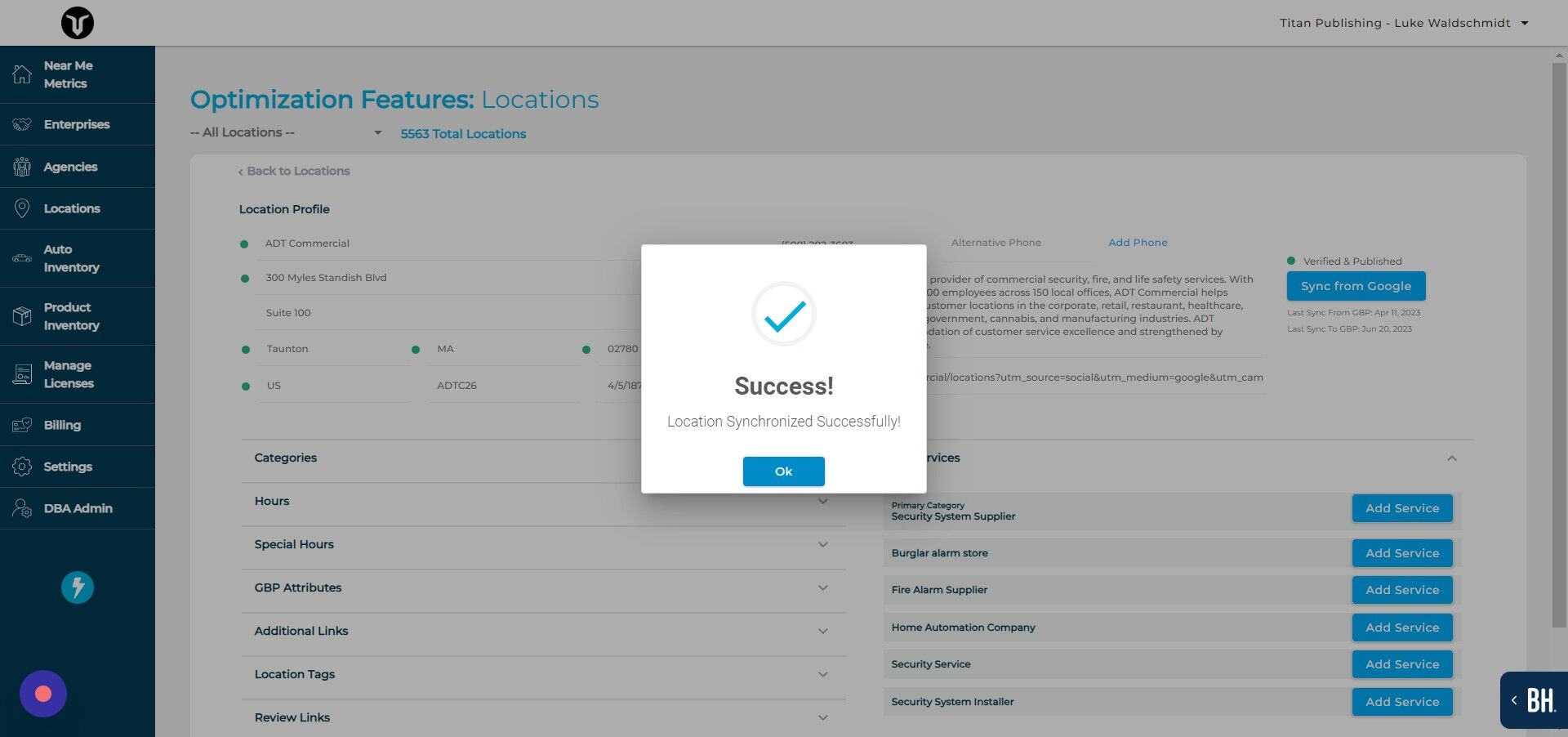 Screenshot of: Click "Ok"
