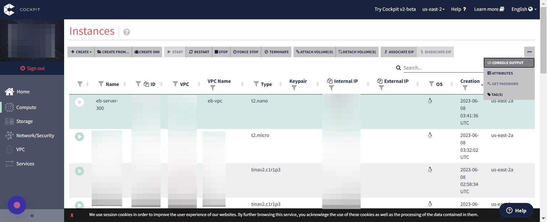 Screenshot of: Click "CONSOLE OUTPUT"