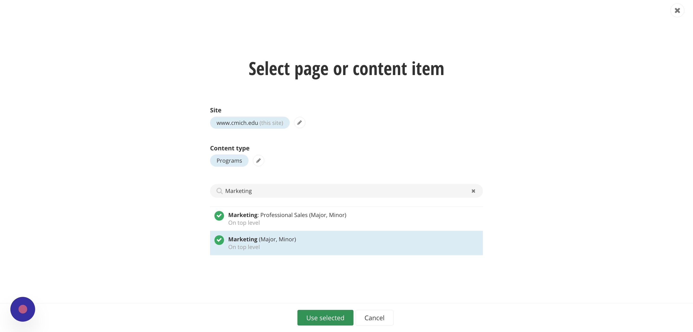 Screenshot of: Click 